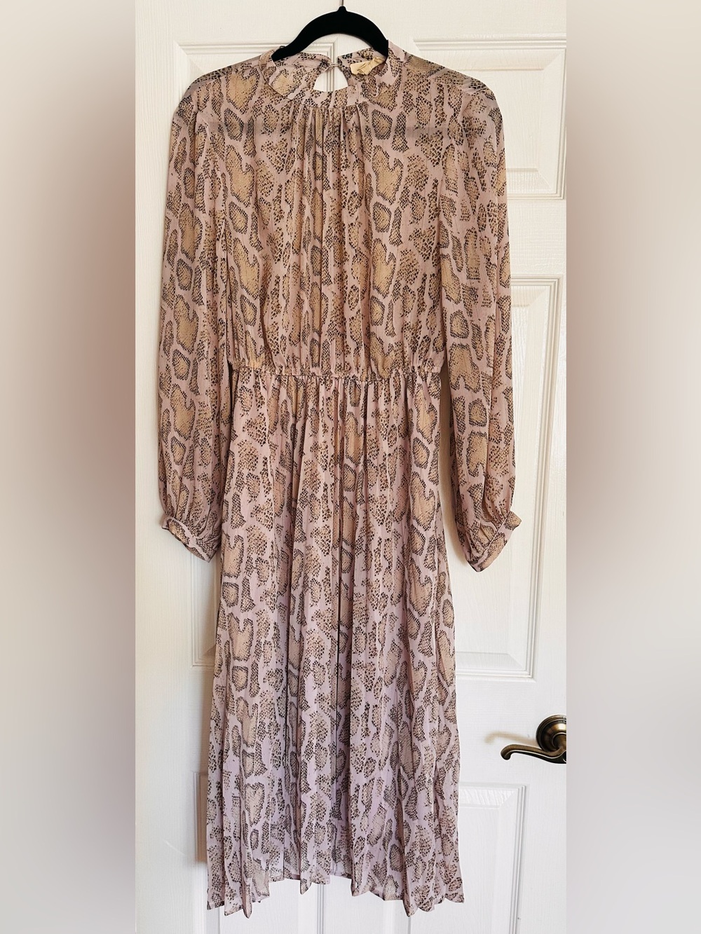 MELLODAY Neutral Snake-Print Midi Dress